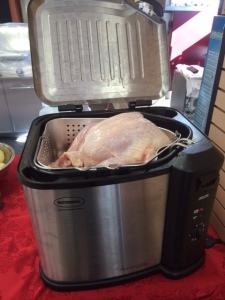 turkey in fryer